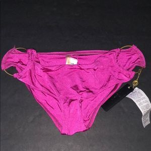 Vitamin‎ A Fuschia Bikini Bottom W/Rings nwt